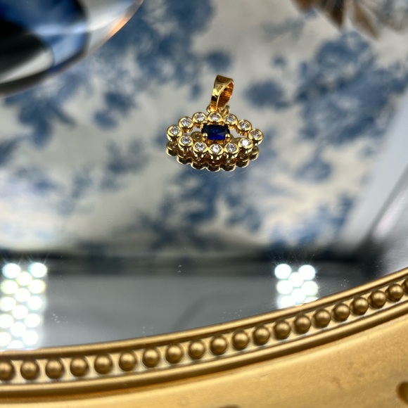 🆕 CRYSTAL HAZE 🧿 BNWT The Evil Eye Pendant - 18K Gold Plated Brass - Picture 7 of 16